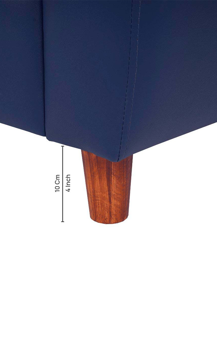 neudot Scott Sofa for Living Room |2 Persons Sofa|Premium Leatherette with Cushioned Armrest | Solid Wood Frame|2 Seater in Cobalt Blue Color