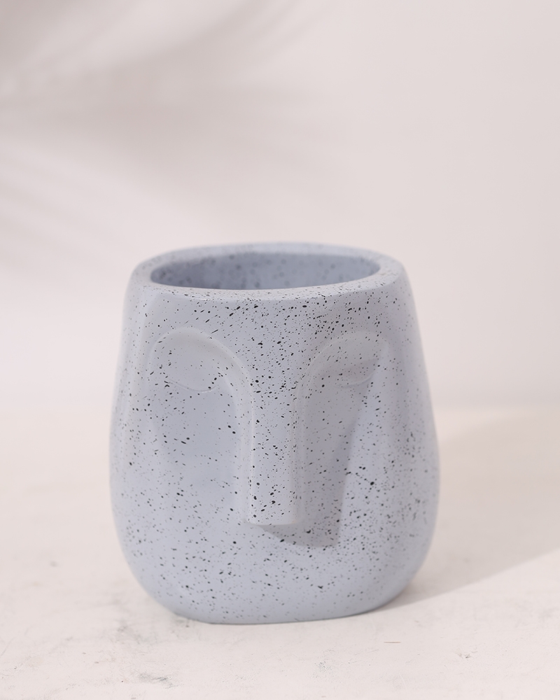 Order Happiness | Order Happiness Small Grey Fibre Flower Pot For Home Decoration, Table Decor & Living Room 2
