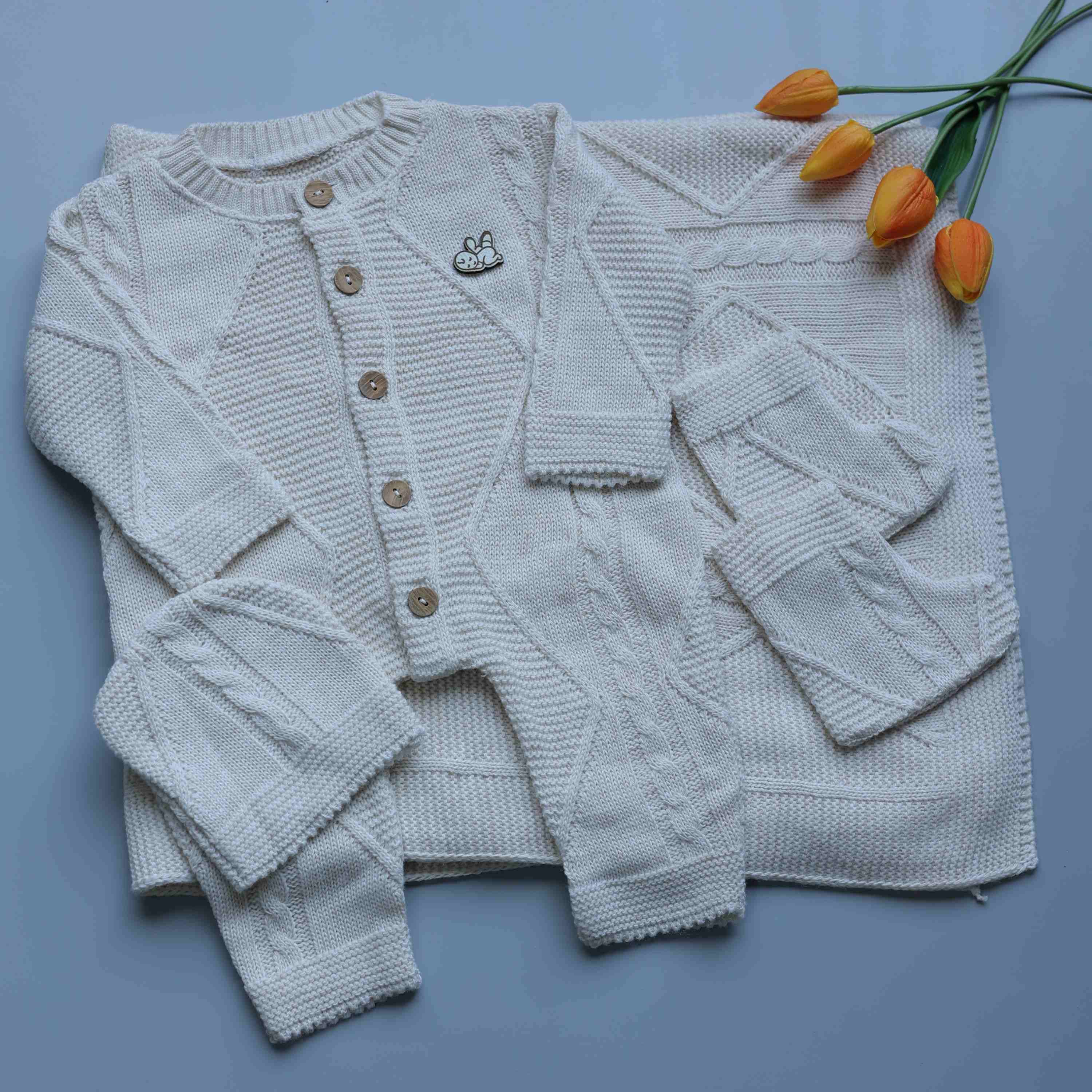 Cozy Sand Knitted Winter Set