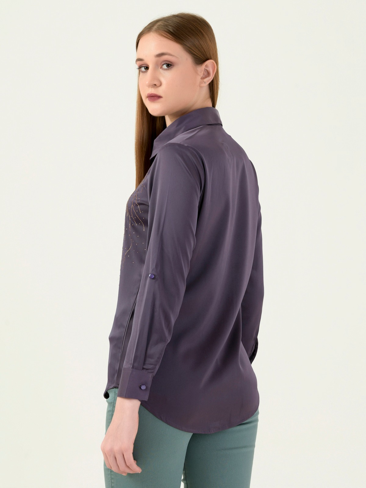 Albion Women Smart Premium Lavender Casual Shirt