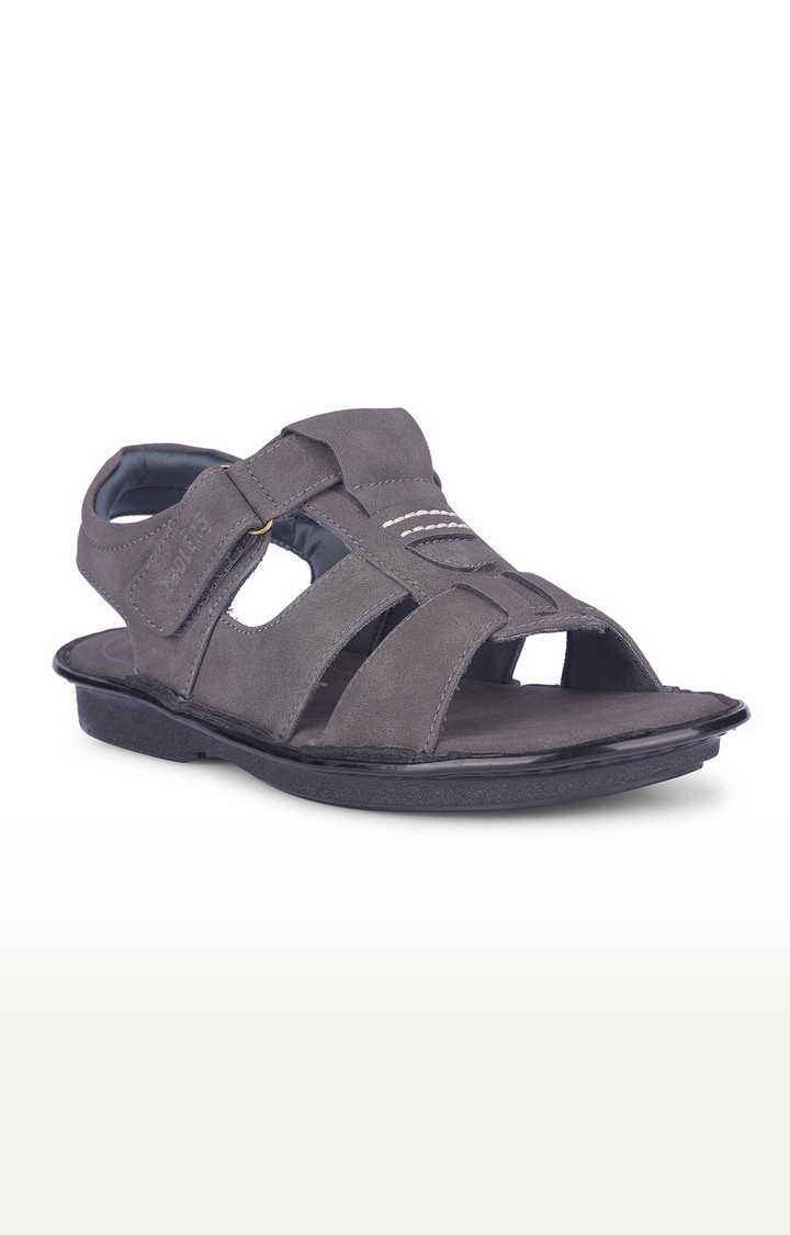 Men's Grey Slip On Round Toe Sandals