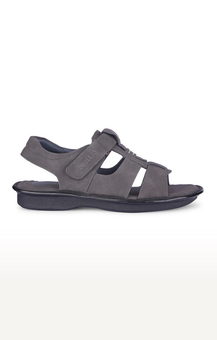Men's Grey Slip On Round Toe Sandals