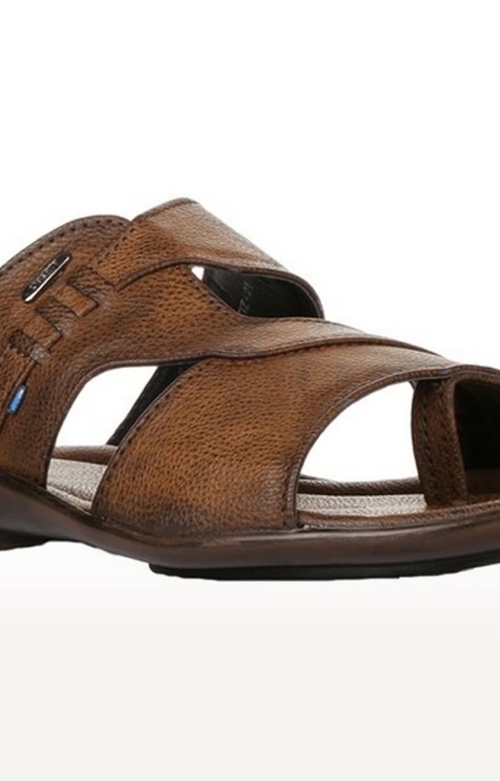 Men's Brown Slip on Open Toe Slippers