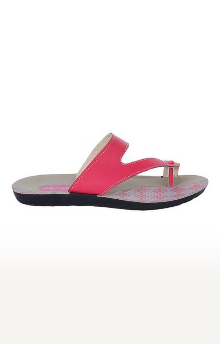 Women's Pink Slip On Split Toe Flat Slip-ons
