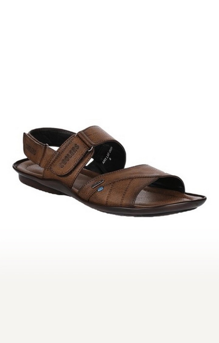 Liberty | Men's Brown Velcro Open Toe Sandals