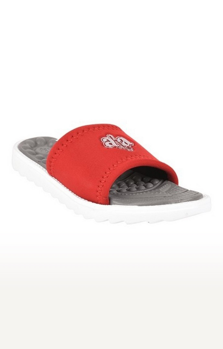 Women's Red Slip On Open Toe Flip Flops