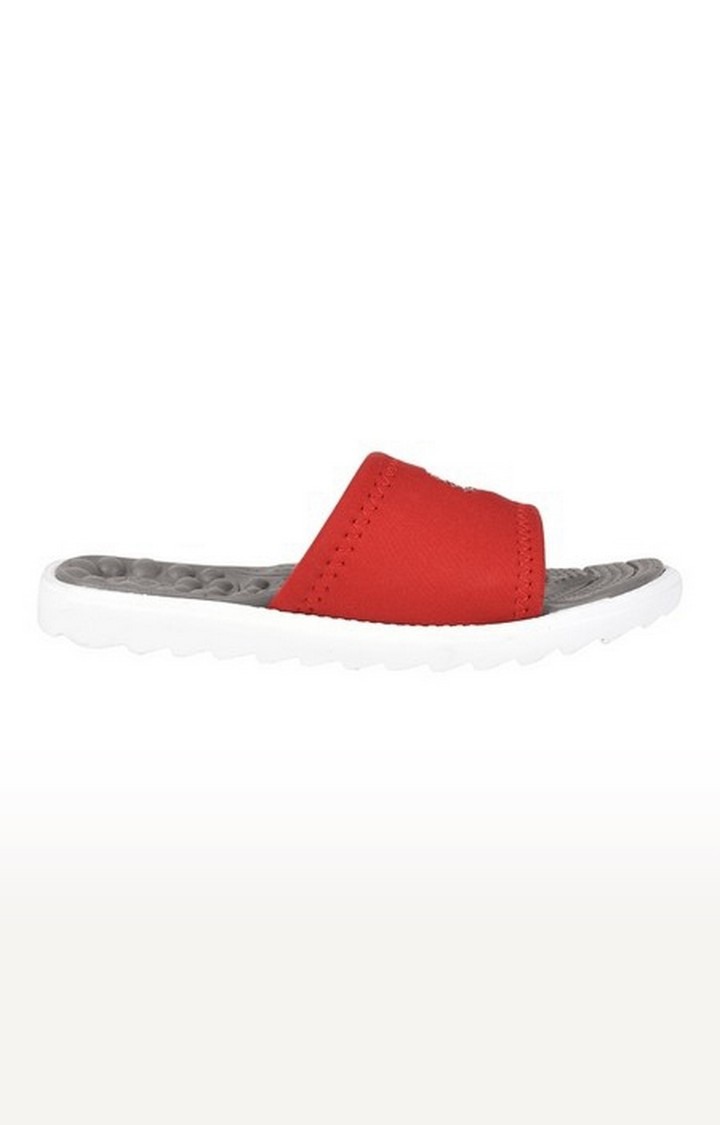 Women's Red Slip On Open Toe Flip Flops