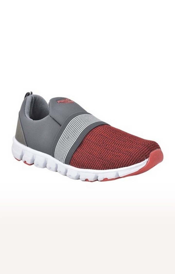 Men's Force 10 Red & Grey Casual Slip-ons