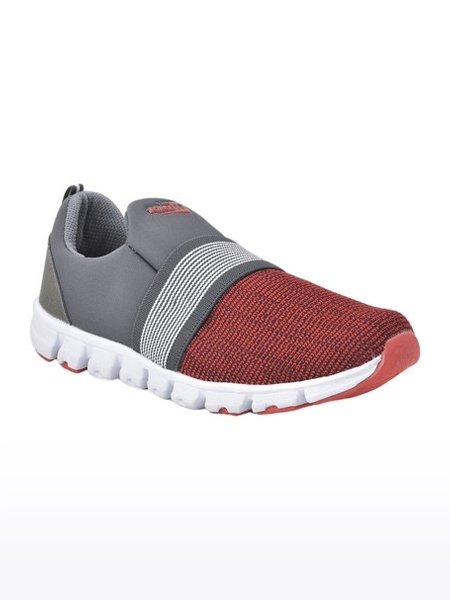 Liberty | Men's Force 10 Red & Grey Casual Slip-ons