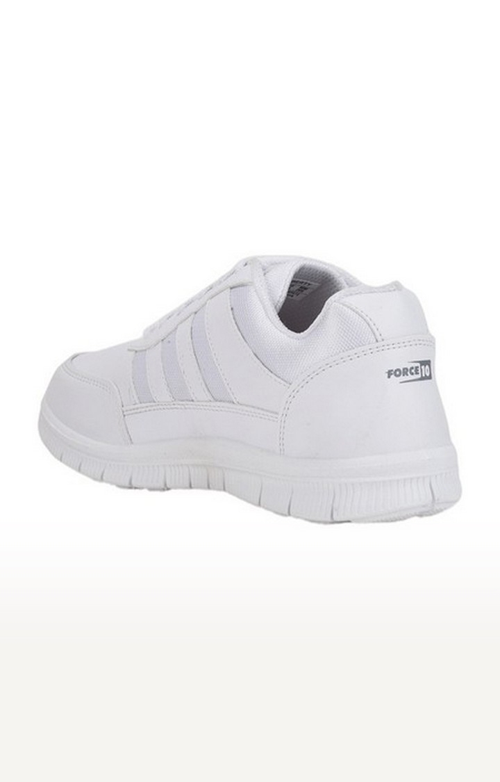 Unisex White Lace-Up Closed Toe School Shoes