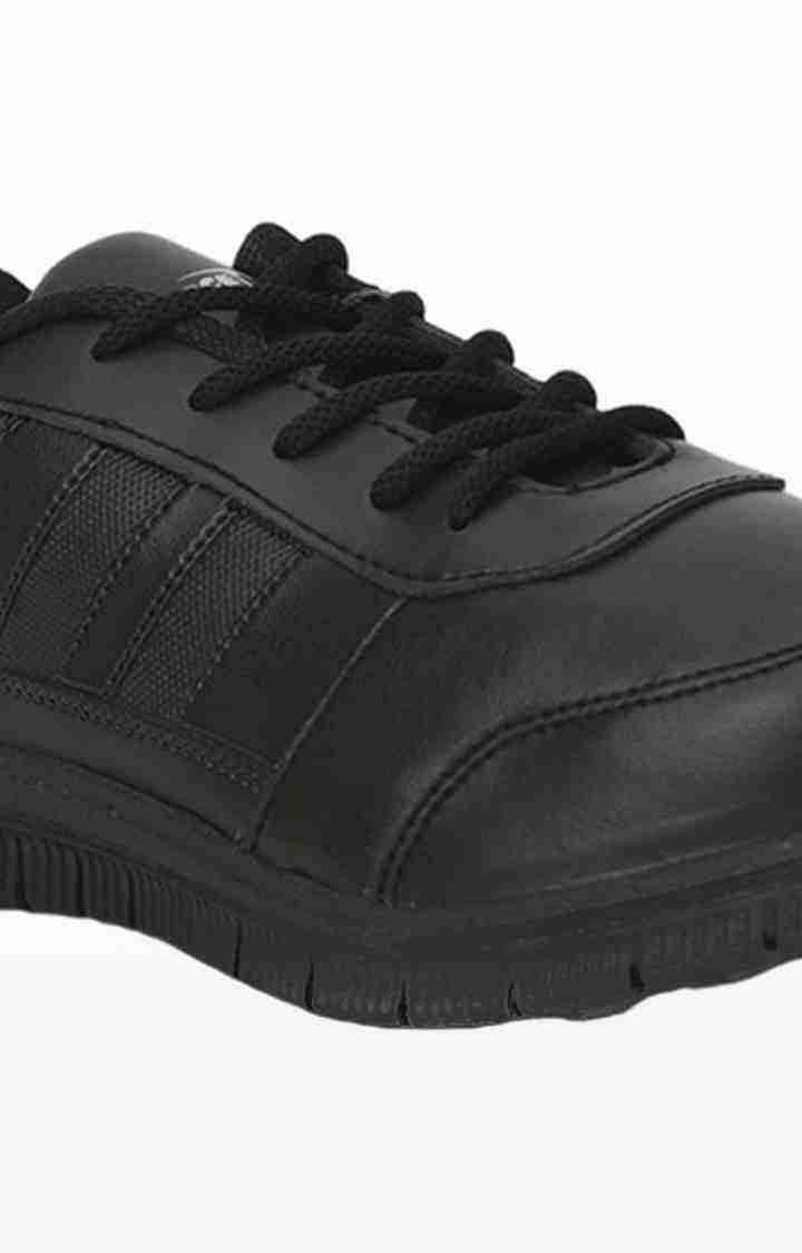 Unisex Black Lace-Up Closed Toe School Shoes