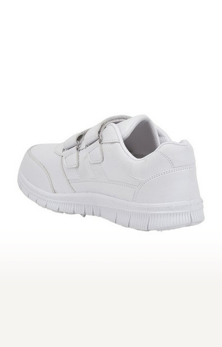 Unisex White Velcro Closed Toe School Shoes