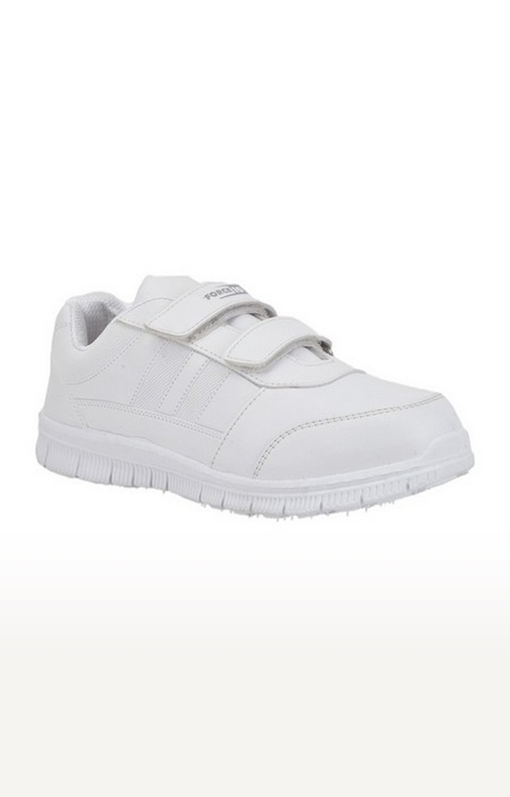 Liberty | Unisex White Velcro Closed Toe School Shoes