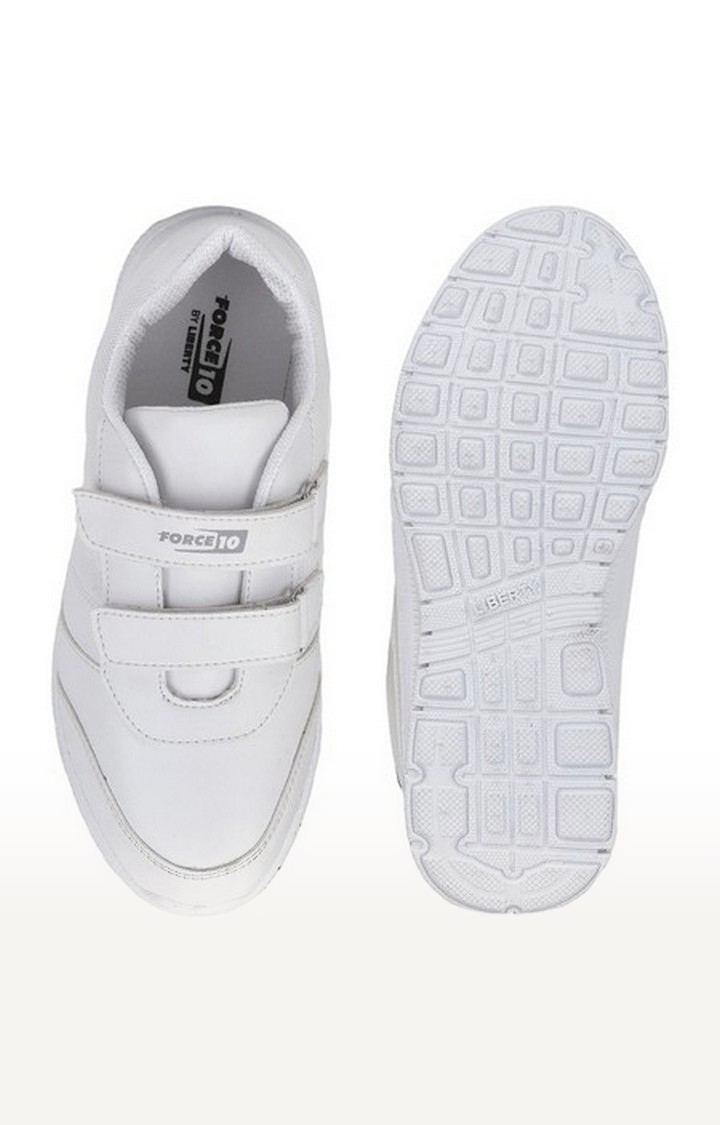 Unisex White Velcro Closed Toe School Shoes