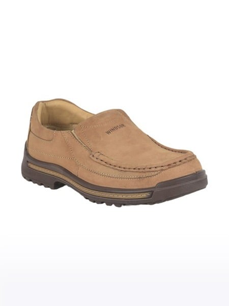 Men's Windsor Leather Brown Casual Slip-ons