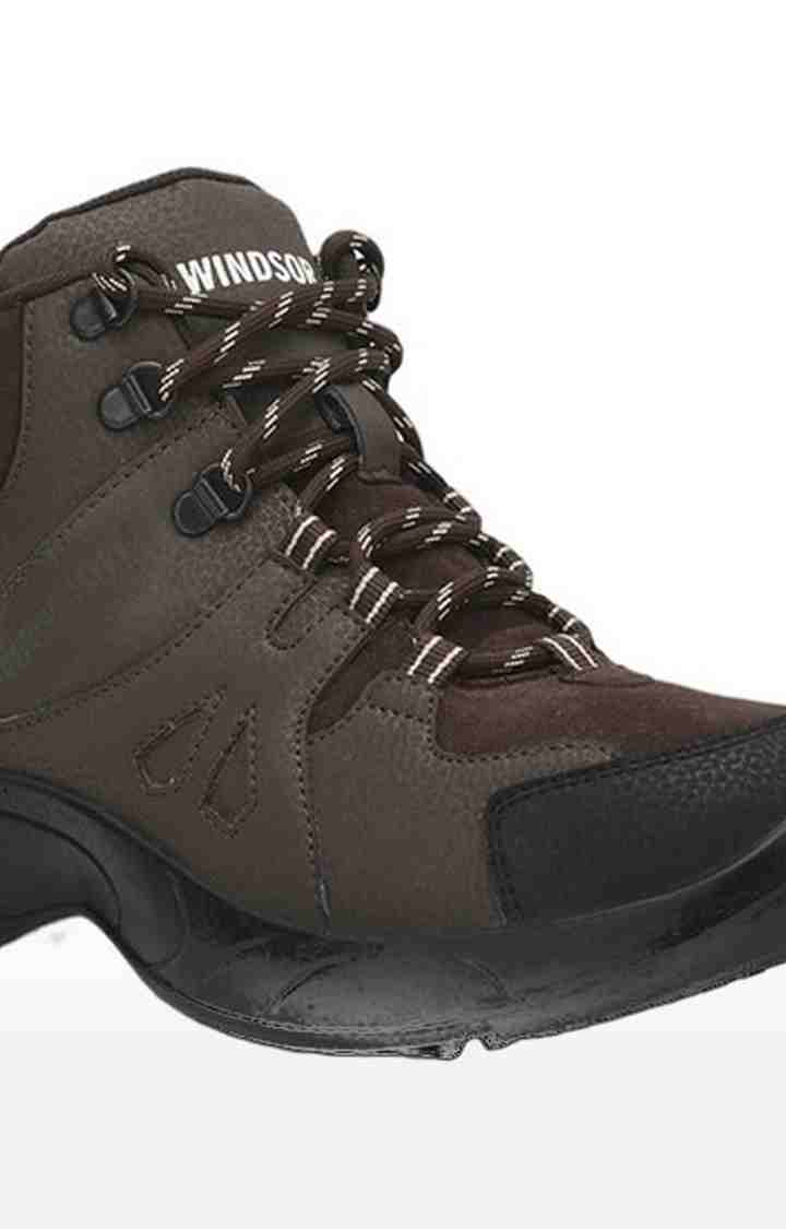 Men's Brown Lace-Up Closed Toe Hiking Shoes