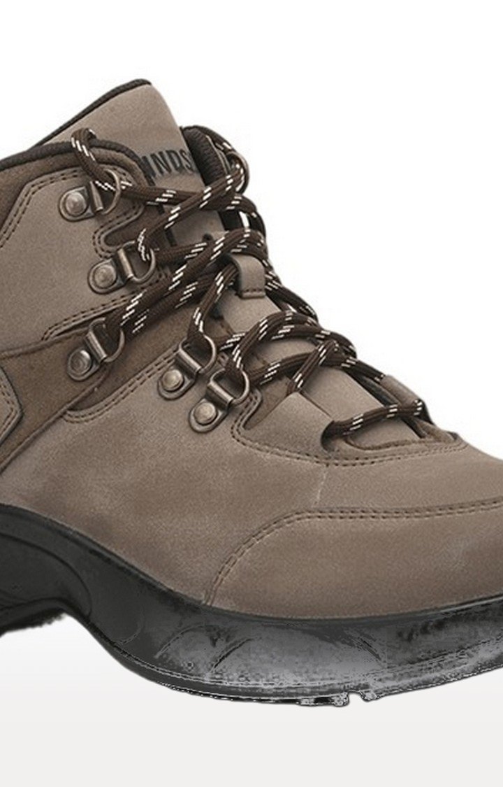 Men's Brown Lace-Up Closed Toe Hiking Shoes