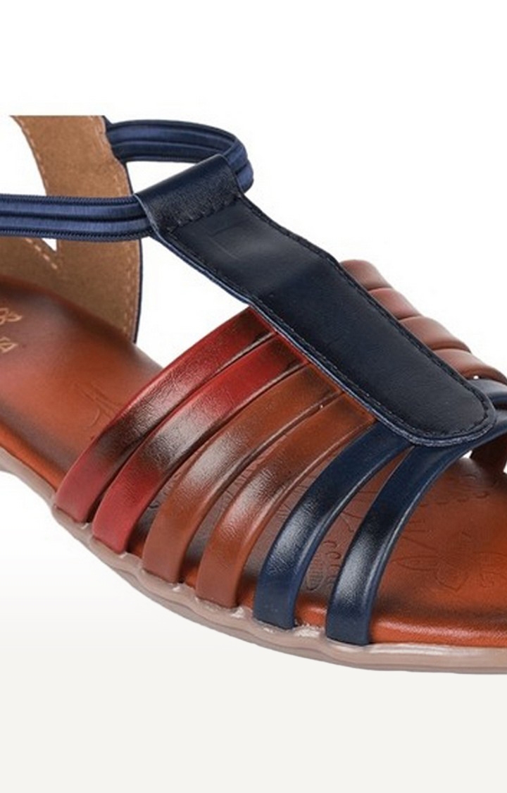 Women's Blue Slip On Open Toe Sandals