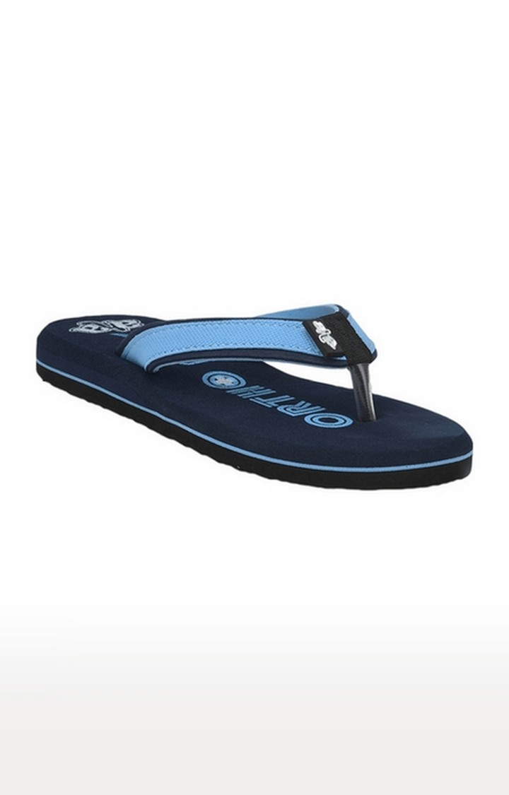 Women's Blue Slip on Split Toe Slippers