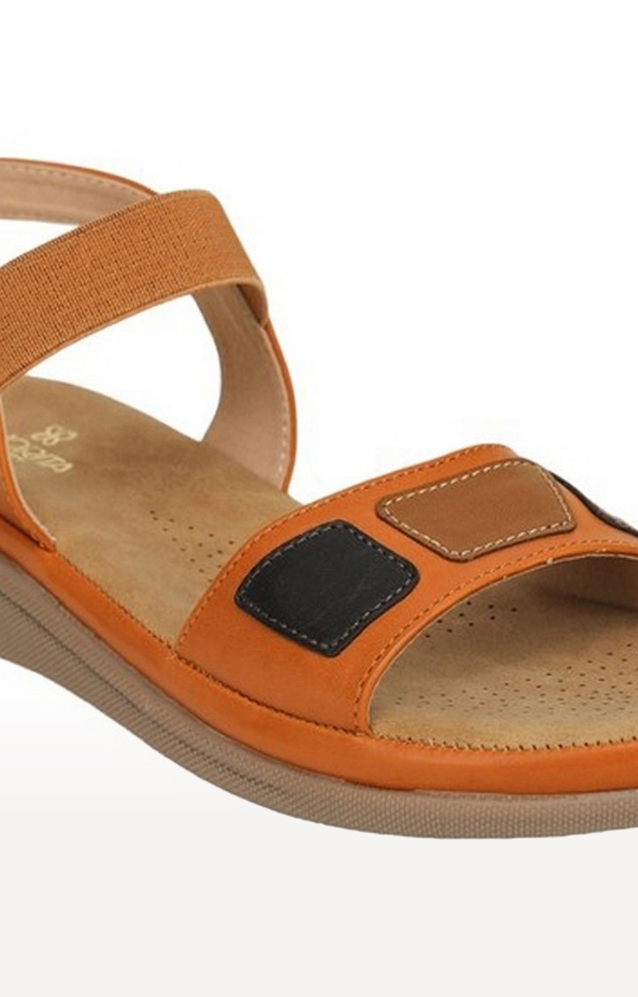 Women's Orange Slip On Open Toe Sandals