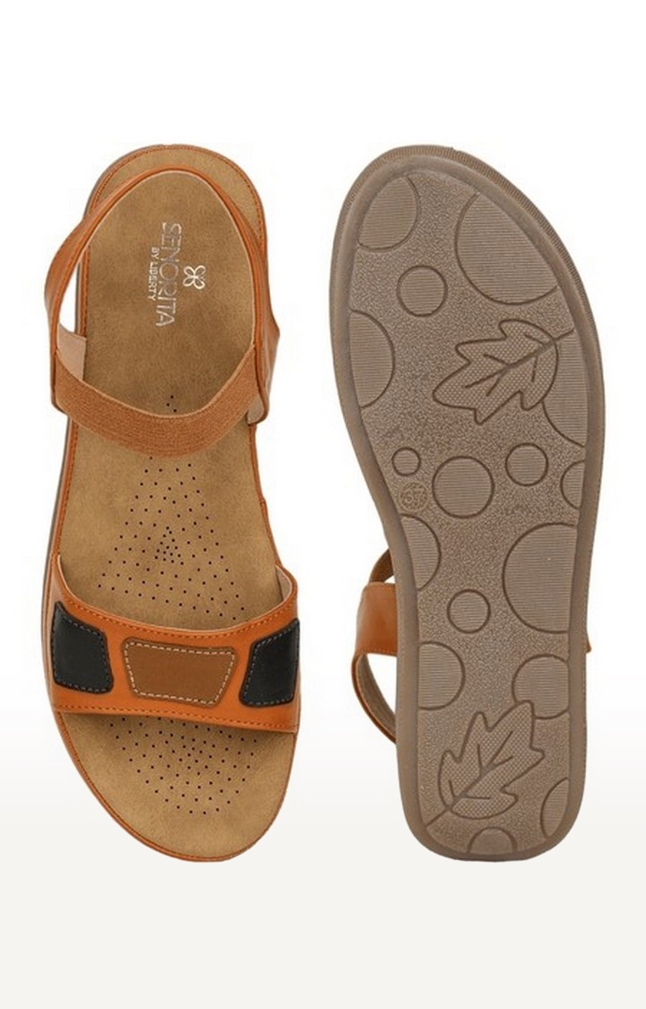 Women's Orange Slip On Open Toe Sandals