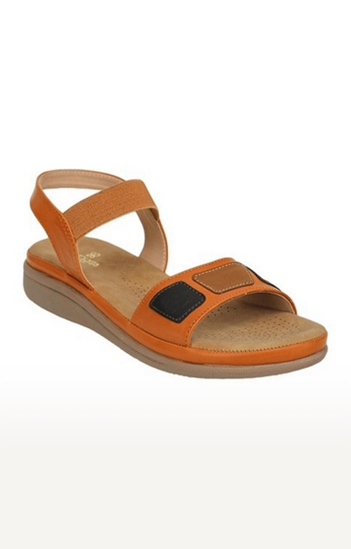 Liberty | Women's Orange Slip On Open Toe Sandals