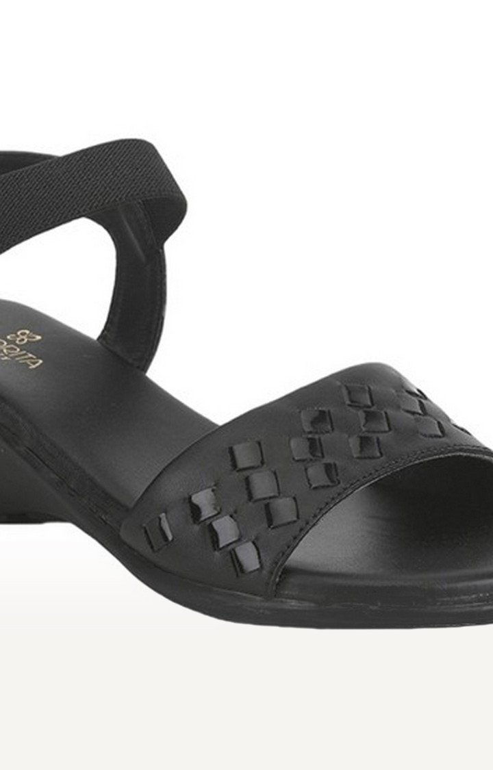 Women's Black Slip On Open Toe Sandals