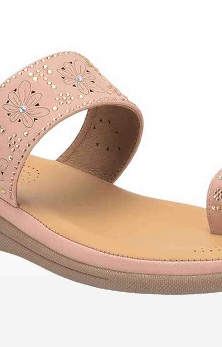 Women's Pink Slip On Split Toe Wedges