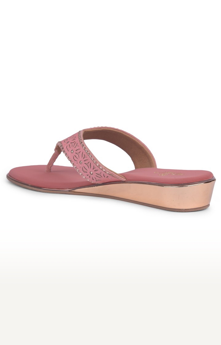 Women's Pink Slip On Split Toe Wedges