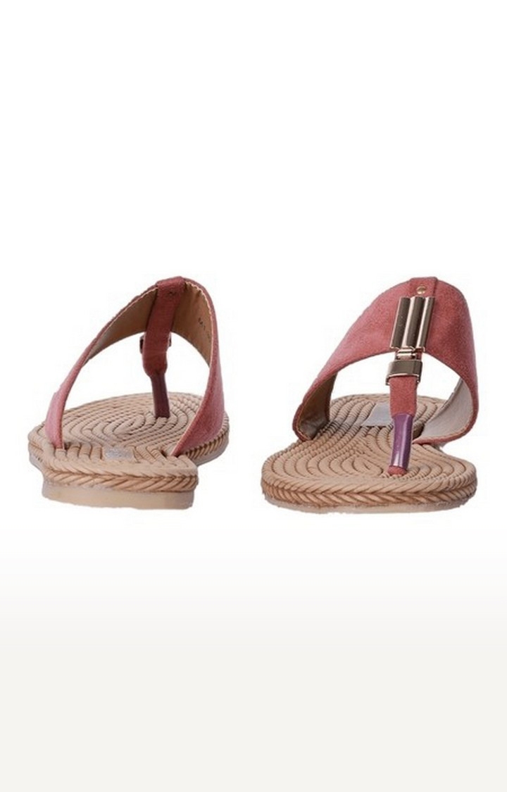 Women's Pink Slip On Split Toe Flat Slip-on