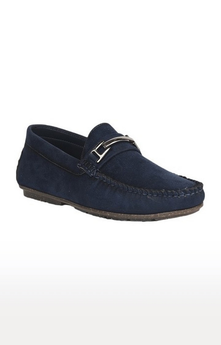Men's Blue Slip On Closed Toe Loafers
