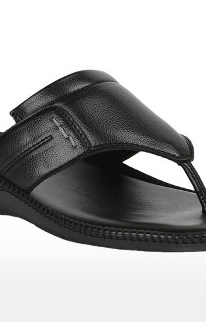 Men's Black Slip On Split Toe Slippers