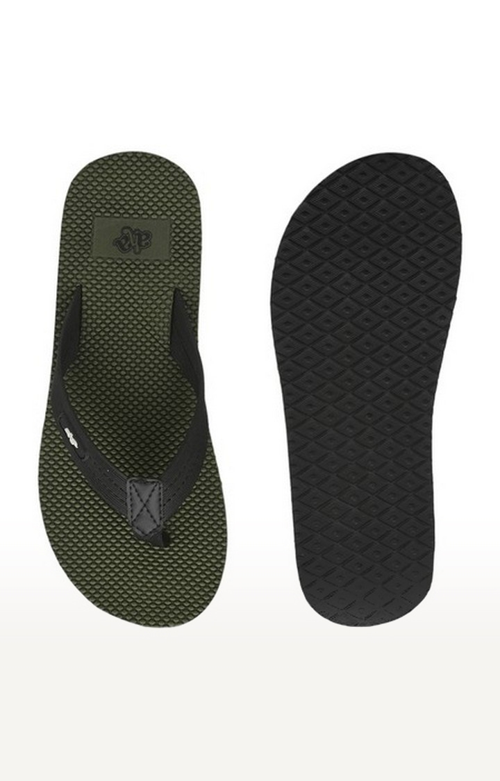 Men's Green Slip On Split Toe Slippers