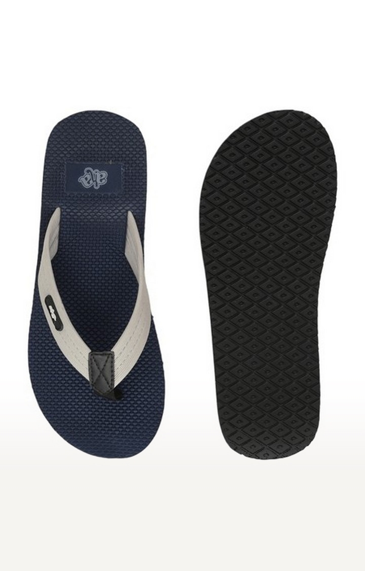 Men's Blue Slip On Split Toe Slippers