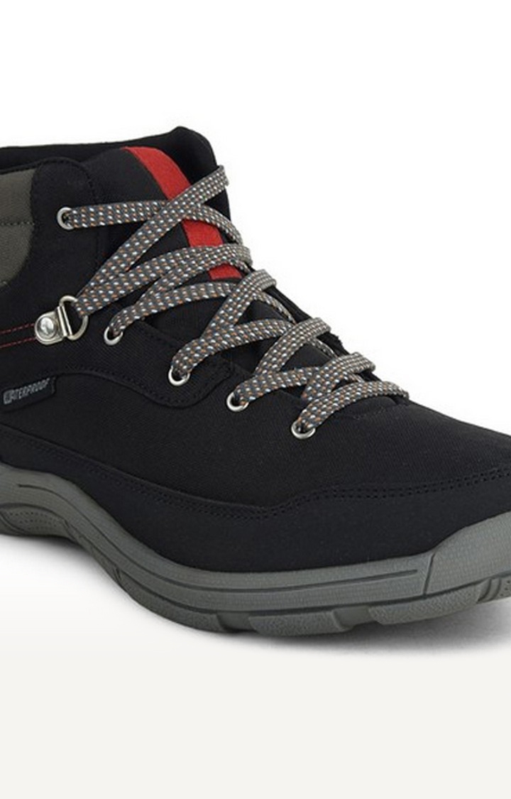 Men's Black Lace-Up  Hiking Shoes