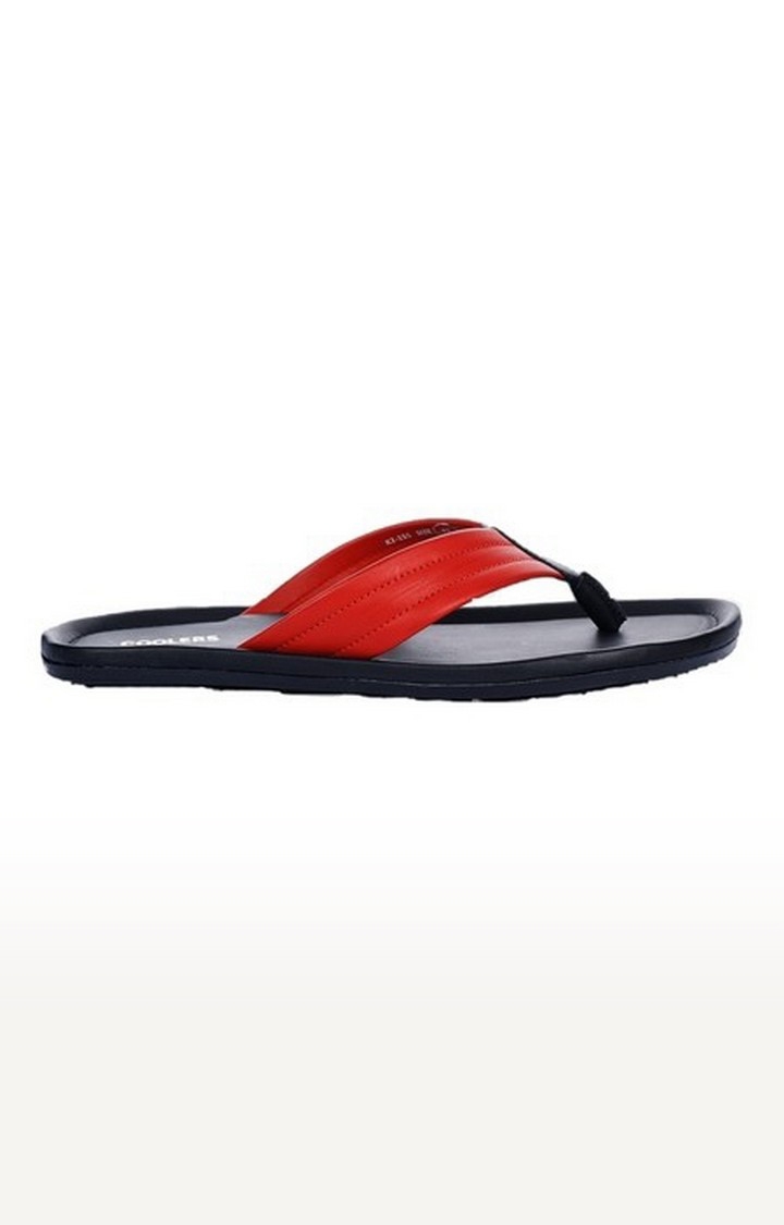 Men's Red Slip On Split Toe Slippers
