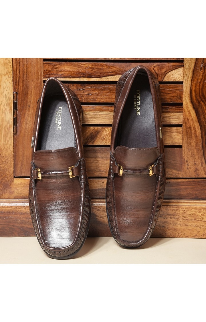 Men's Brown Slip on Round Toe Loafers