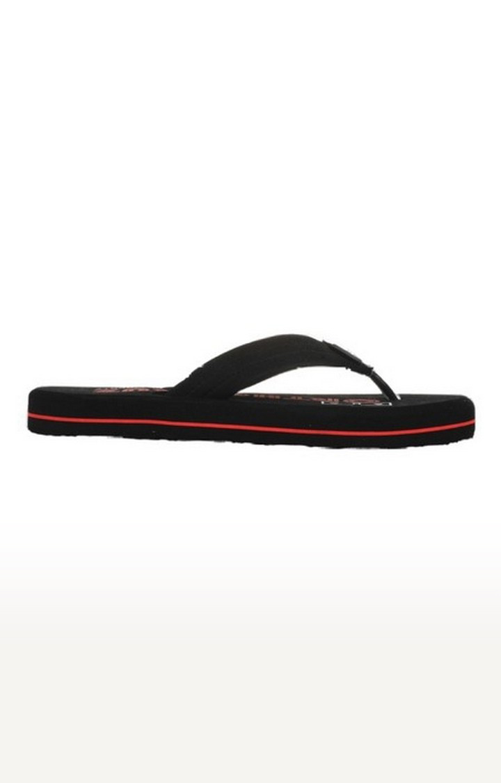 Men's Black Slip On Split Toe Slippers