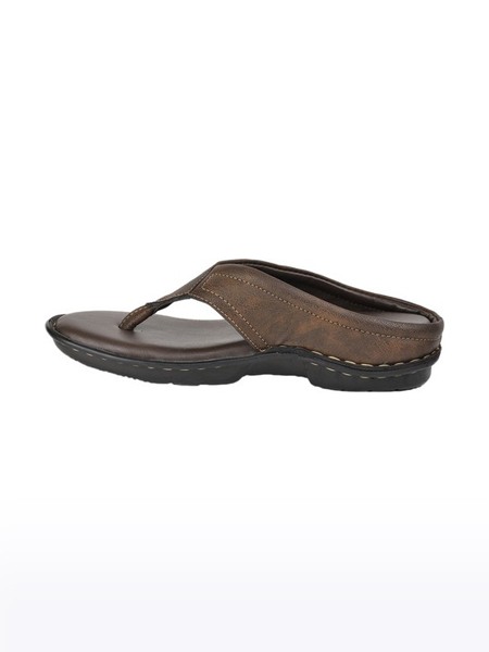 Men's Coolers PU Brown Slippers