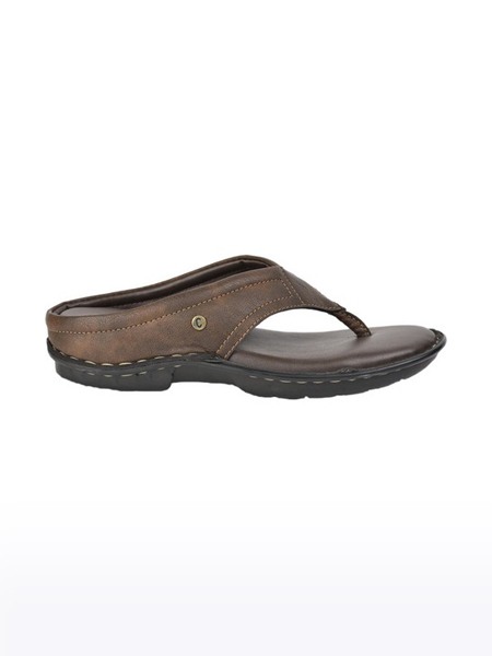 Men's Coolers PU Brown Slippers