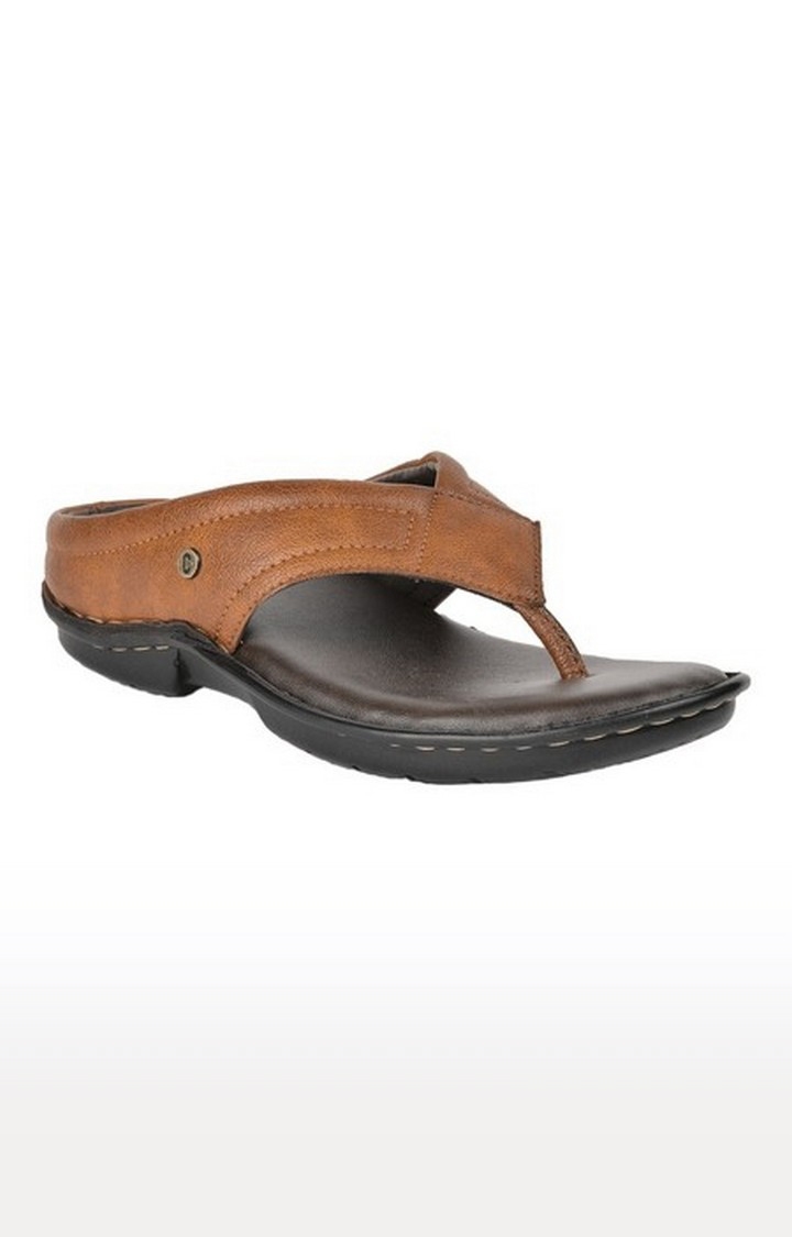 Men's Brown Slip on Split Toe Slippers
