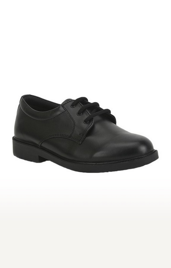 Unisex Black Lace-Up Closed Toe School Shoes