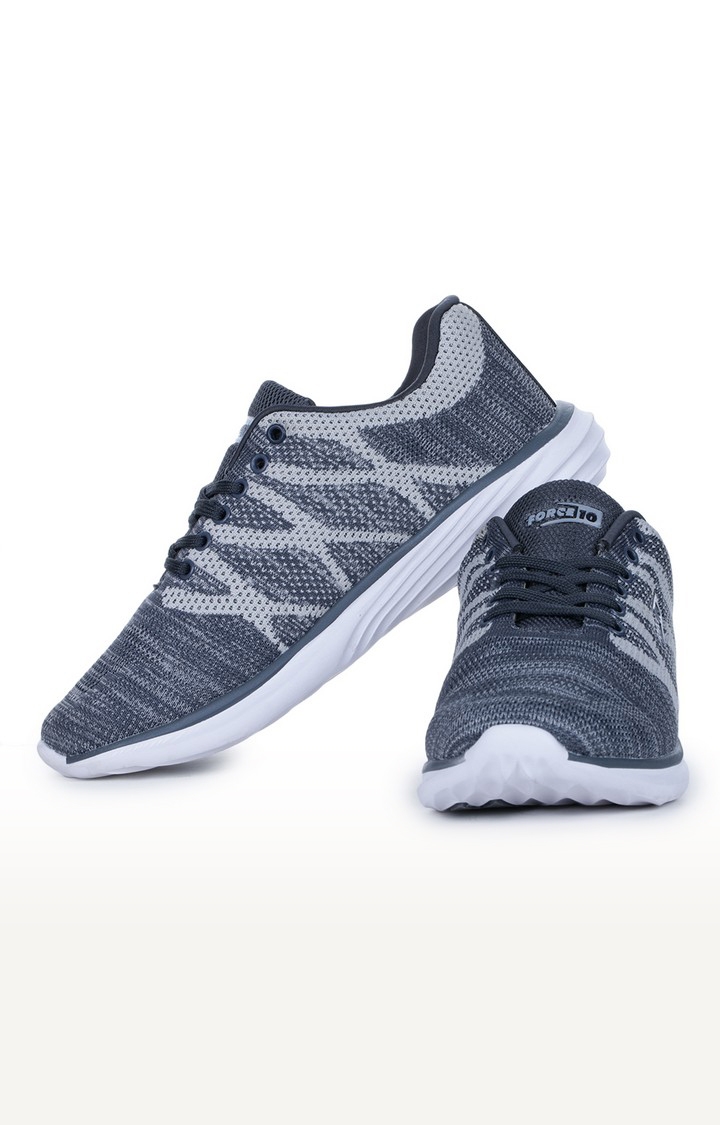Men's Grey Lace up Round Toe Running Shoes