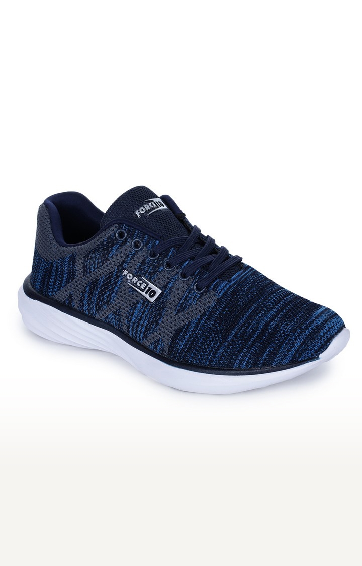 Men's Navy Lace up Round Toe Running Shoes