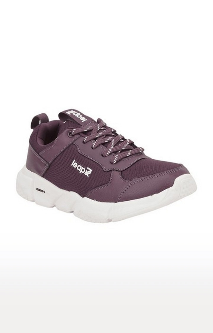 Women's Purple Lace-Up Closed Toe Running Shoes