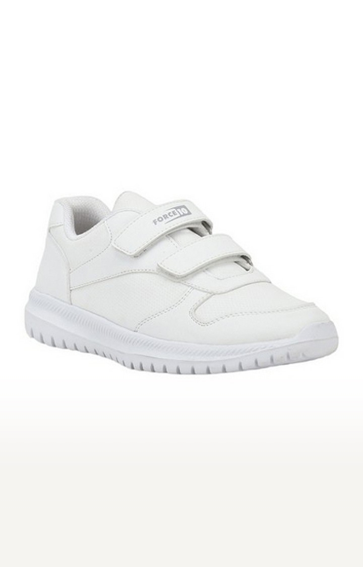 Liberty | Unisex White Velcro Closed Toe School Shoes