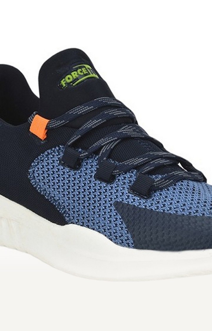 Men's Blue Lace up Round Toe Running Shoes