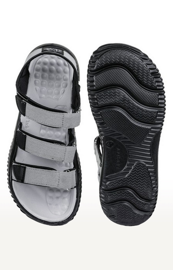 Men's Grey Velcro Open Toe Sandals