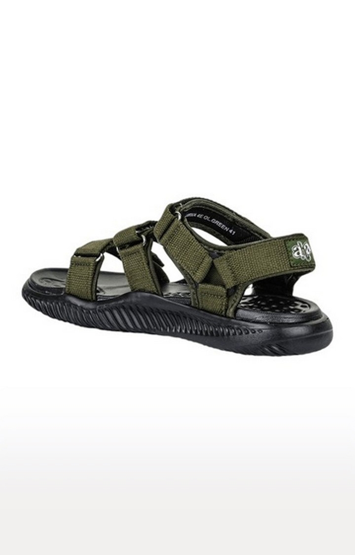 Men's Green Velcro Open Toe Sandals
