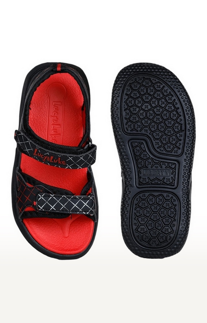 Unisex Black Velcro Open Toe Sandals